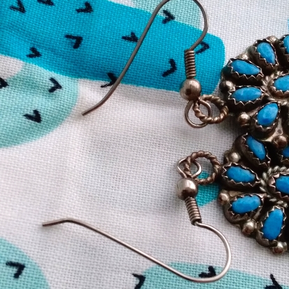 Denim Lapis Cluster Earrings - Picture 5 of 9